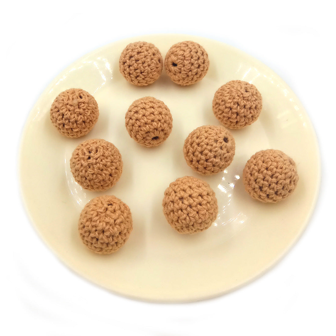 Wholesale 30pcs 16mm Hook Wool Thread Ball Wooden Beads